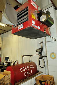 Recycled Oil Heating System for  Clean and Green Garage